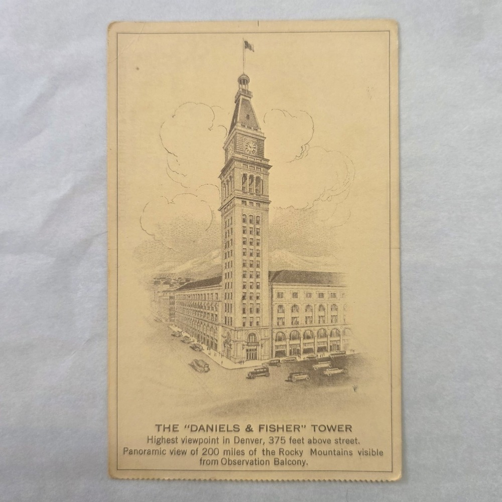Vintage Daniel And Fisher Tower Dept Store Denver Advertising Postcard